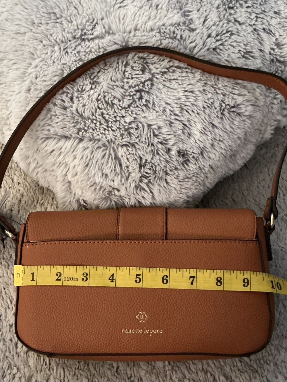 NWT Nanette Lepore vegan leather Buckle Shoulder Bag tennis prep classic preppy - Picture 9 of 11